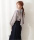 List of PBD Home Gentle French-style woven stripes 2way bow streamer stand collar shirt