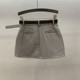 2025 spring and summer new gray suit skirt for women American retro high waist anti-exposure A-line hip skirt