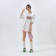 YEP white cartoon printed short-sleeved T-shirt for women in 2025 summer new trendy couple outfit loose round neck top