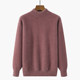 Middle-aged women's half-high neck thickened winter sweater mother's suit solid color pullover imitation mink wool knitted base top
