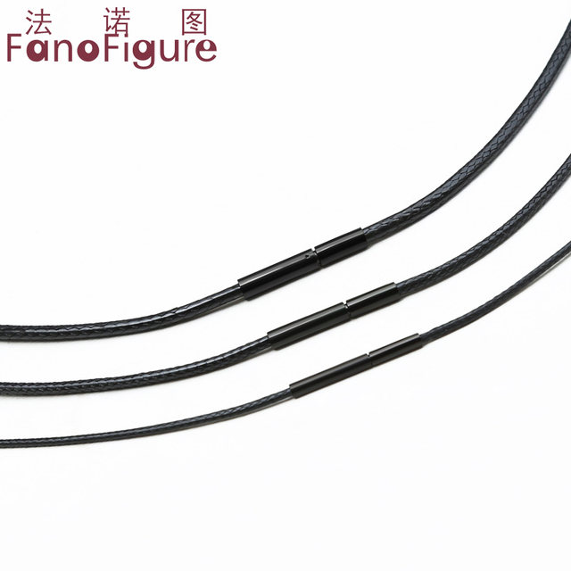 Fanotu pendant lanyard men's and women's jewelry pendant necklace rope black wax leather rope jade pendant pendant rope fashion