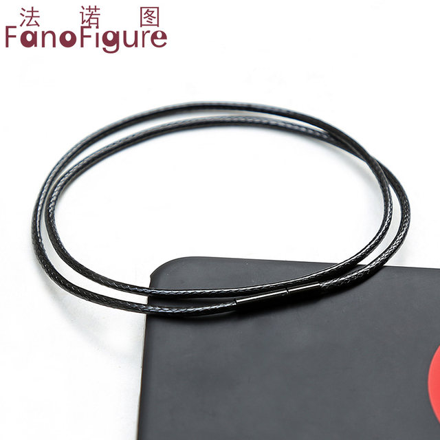 Fanotu pendant lanyard men's and women's jewelry pendant necklace rope black wax leather rope jade pendant pendant rope fashion