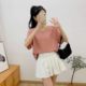 White loose women's clothing summer top short sleeve V -neck long cotton sloping simple solid color T -shirt bottoming shirt wild
