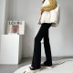 Narrow version wide-leg pants for women in autumn and winter plus velvet thickened Chenille micro-flare straight slim trousers