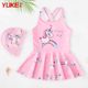 Children's swimsuits girls one-piece swimsuit 2025 new split girls mid-sized children training swimsuits