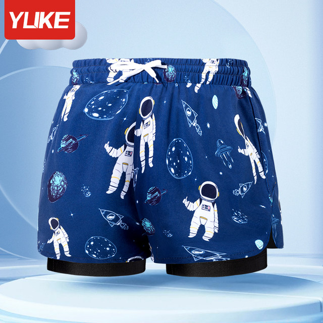 Children's swimming trunks for boys, small, medium and big children 2025 new summer boy professional quick-drying and embarrassing swimsuit set