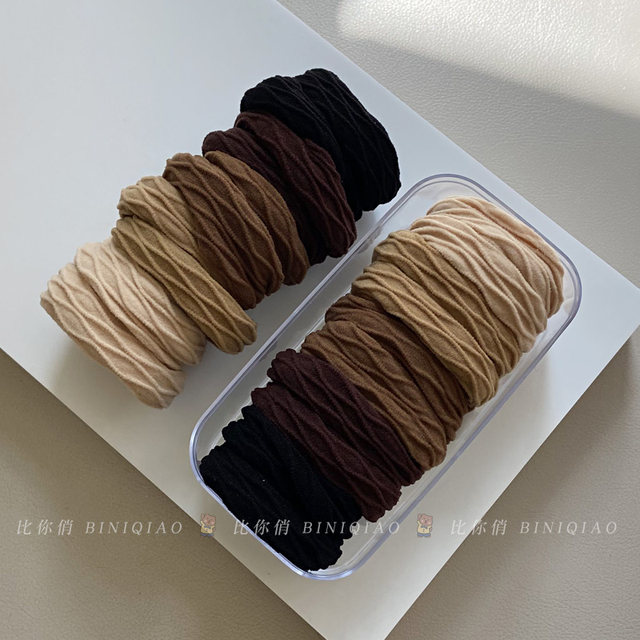 Simple seamless head rope high elastic thick coated yarn hair band rubber band women's high ponytail does not damage the hair durable and versatile