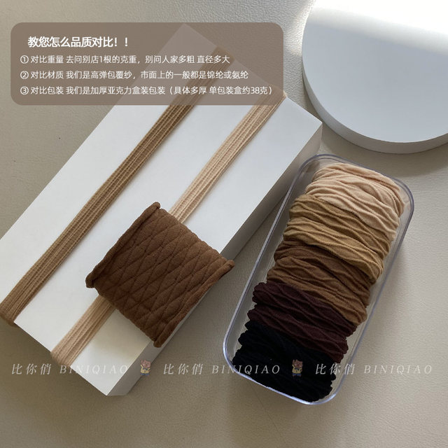 Simple seamless head rope high elastic thick coated yarn hair band rubber band women's high ponytail does not damage the hair durable and versatile