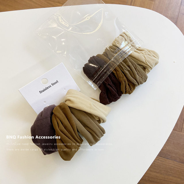 Wide edge, seamless hair ring, simple high elastic headband, scalp band, no damage, high elastic headband, Maillard color system