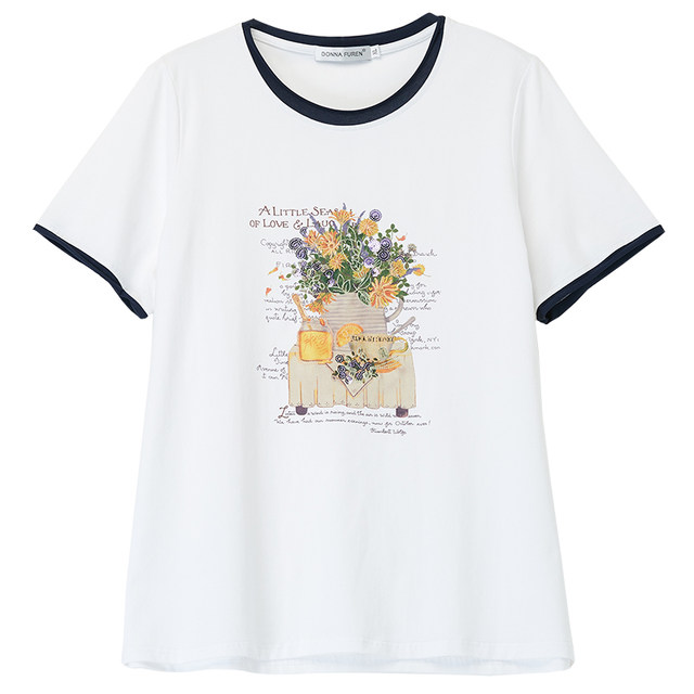 Loose plus fat plus size white T-shirt for women pure cotton short-sleeved middle-aged and elderly mother summer lady embroidered top