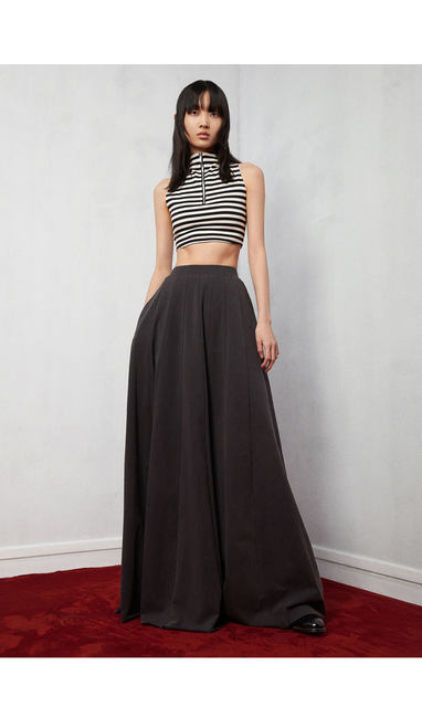 Spring, summer and autumn skirt for women drooping long skirt covering hips with temperament high waist A-line large sway covering flesh black skirt