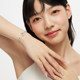 Catiro geometric double ring bracelet for women 925 silver design simple and exquisite hand jewelry birthday gift for girlfriend