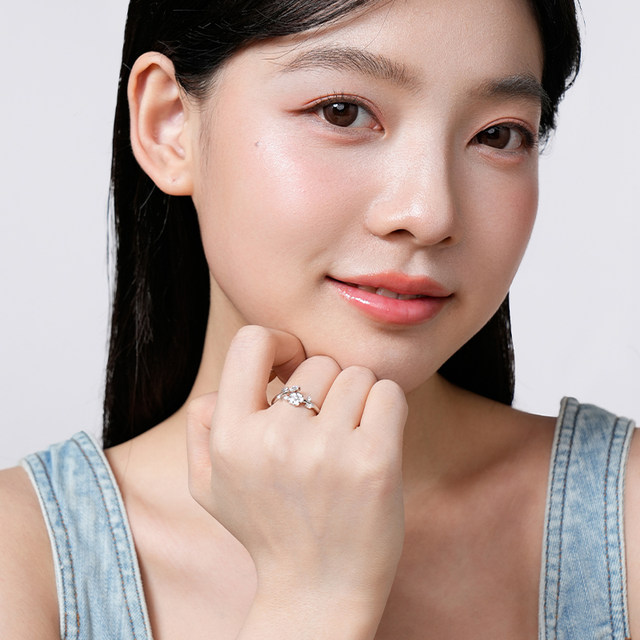 Catiro camellia couple ring women sterling silver niche design ring pair birthday gift