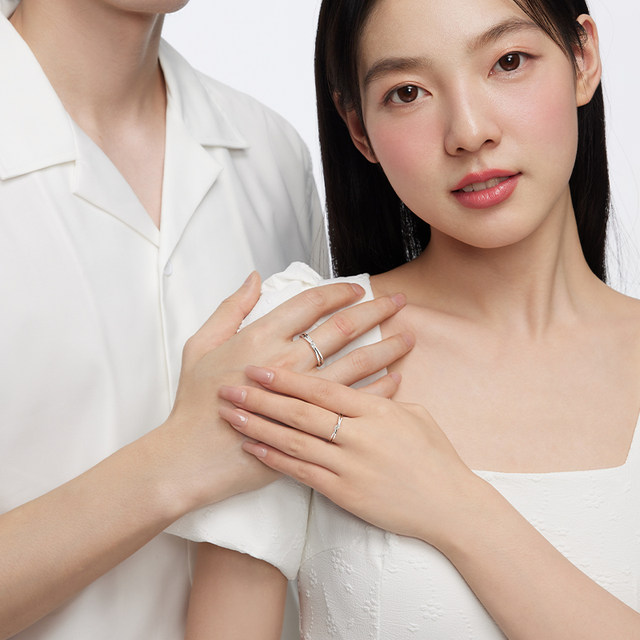 Cardiro Qianqian couple ring 999 silver niche design birthday gift for girlfriend
