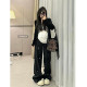 Tall 175 American hot girl butterfly embroidery spring extended floor mopping 180 casual wide-leg work pants for women