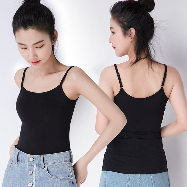 Camisole base layer vest for women with white short modal large size slim fit summer outer wear niche top thin