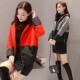 Off-season special cotton jacket for women new wool splicing contrasting color short cotton jacket for women for women fashionable thin small cotton jacket