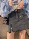 Large size fat girl denim skirt for women in spring and autumn new style with high waist slim hot girl short skirt with hip skirt pants
