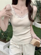Large size fat girl French lace knitted suspender vest for women in summer new slim fit slim inner sleeveless top
