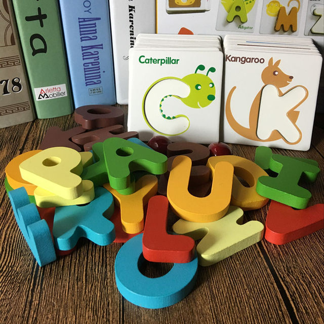 1234 year old baby early education animal recognition alphanumeric card tear-resistant wood educational children's puzzle toy