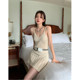 Sexy one-shoulder strapless dress for women's spring black short skirt short skirt small casual dress
