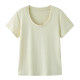 Thread of threaded round neck short -sleeved T -shirts female summer large size fat MM200jin [jin is equal to 0.5 kg] loose and thin U -collar shoulder body shirt
