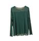 Large size black slim silk T-shirt for women in spring and autumn fashionable inner top round neck long sleeve mesh base shirt thin