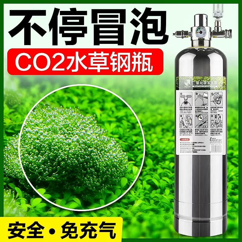 二氧化碳钢瓶co2发生器鱼缸专用套装diy自制气瓶水草细化无