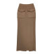 Slim MM2024 autumn and winter new product pure cashmere double-sided hunting pocket one-step skirt temperament pure handmade midi skirt