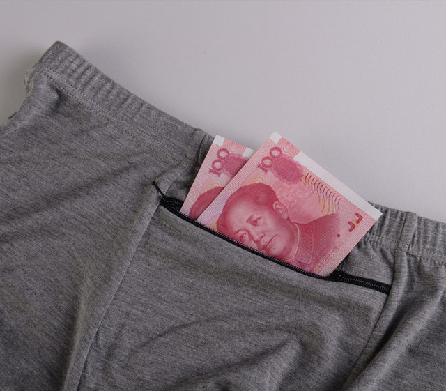 Men's underwear Model with zipper pocket dad pockets with wallet pants pockets in the elderly flat -angle anti -theft pants head
