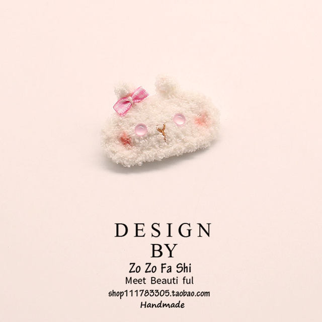 Japanese plush cartoon small animal hair clip rabbit side clip cute bangs clip top clip back head clip women's headwear