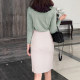 hip-covered skirt women's suit skirt 2025 spring and autumn half-body professional skirt commuting medium length slim and slit medium skirt