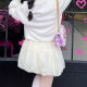 Large size fat mm gentle and sweet style new style flower bud mesh skirt for women in summer high waist slim A-line skirt short skirt