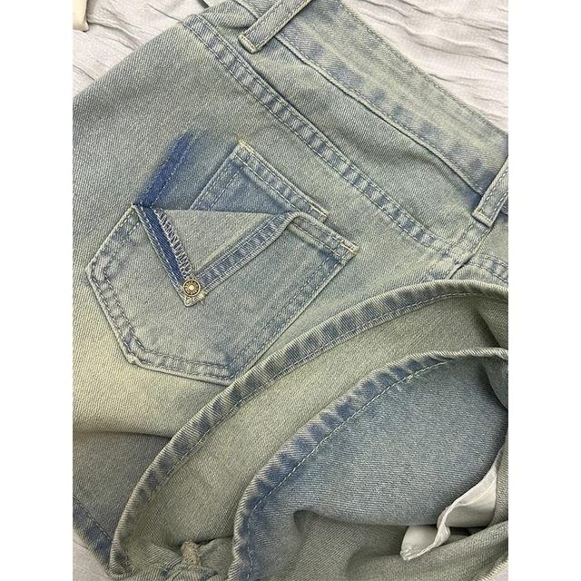 High-waisted denim short skirt for women in spring new large size fat mm small A-line skirt hot girl hip skirt pants skirt
