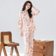 
Chinese style cotton silk pajamas for women in spring and autumn long-sleeved artificial cotton home clothes cotton silk suit summer thin large size Chinese style outside wear