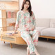 
Chinese style cotton silk pajamas for women in spring and autumn long-sleeved artificial cotton home clothes cotton silk suit summer thin large size Chinese style outside wear