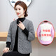 Middle-aged and elderly women's autumn and winter clothes plus velvet cotton coat mother's thin floral thermal underwear short plaid jacket
