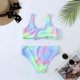 Foreign trade Girls Swimsage Swimsuit Children's Big Big Girls and Girls Fashion Dyeing Triangle Speed ​​Speed ​​Dry Bikini Swimsuit
