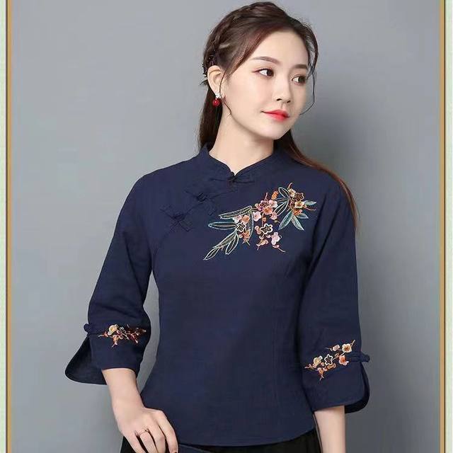 Spring and Summer Ethnic Style National Trend Chinese Style Women's Elegant Daily Improved Version of The Long Cheongsam Dress Women