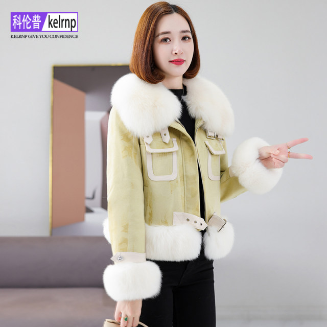 Imported real fox fur coat for women 2025 winter socialite literary sweet warm fur collar goose down jacket