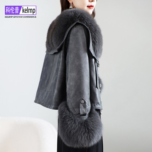 Real fox fur collar fur coat for women splicing 2025 new winter big brand luxury high-end fashion down jacket