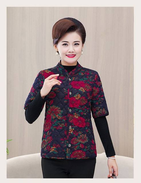 Mom half -sleeved cotton clothing vest Middle -aged and elderly women's women's clothes autumn and winter cotton thick cotton jacket loose horse clip in the sleeve shoulders