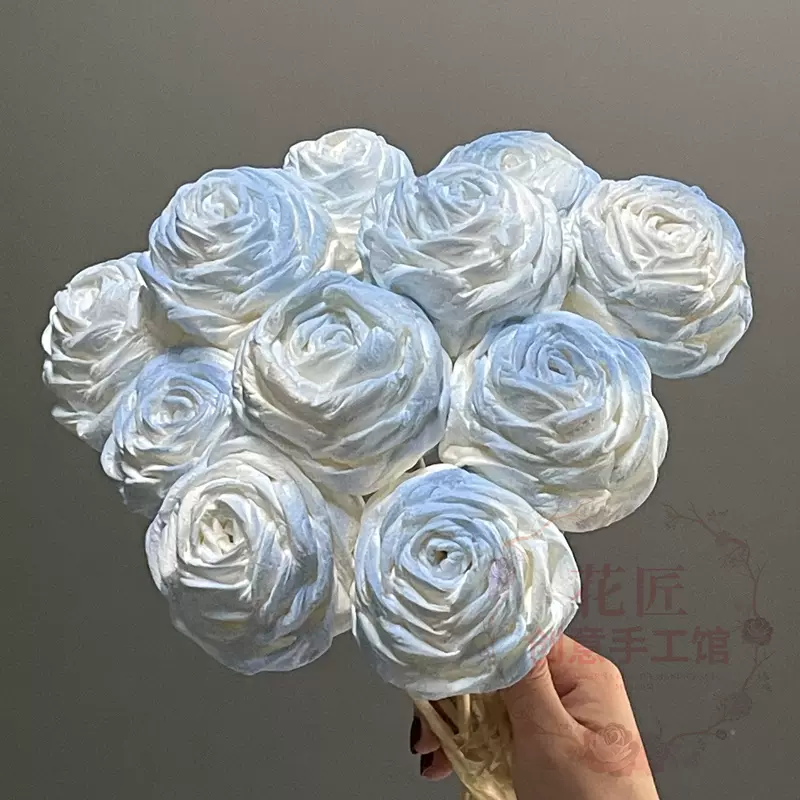 玫瑰花纸花仿真花礼物纸巾花手工制作diy手捧玫瑰花