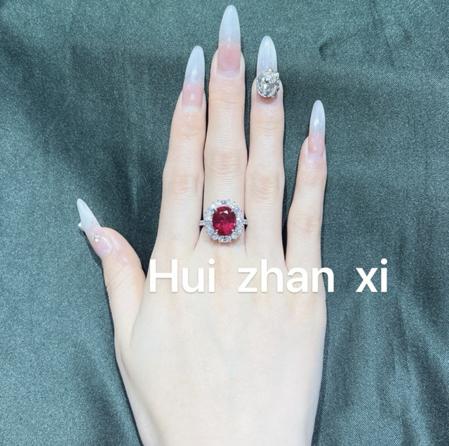 Hui zhanxi Cultivation of Ruby 4ct Main Stone Ring