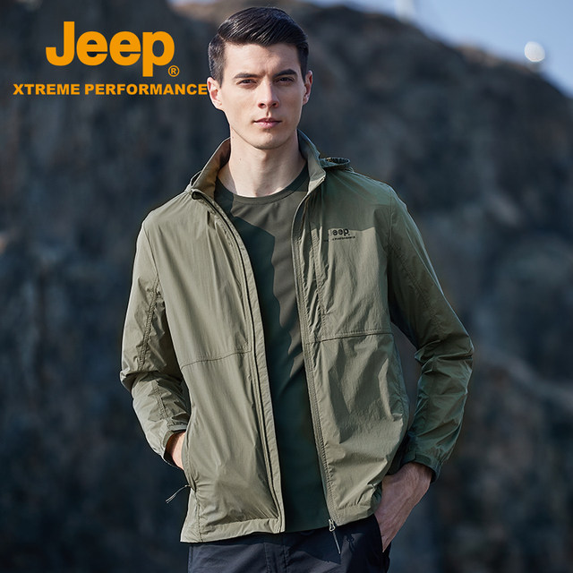Jeep Jeep UV skin clothing Men's breathable waterproof sunside