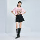 XG/Snow Song Pink Circle Fun Fun Puppy Short -sleeved T -shirt 24 Autumn New Jacket XJ301004A608
