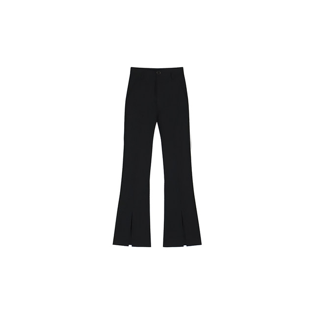 Slit suit pants for women 2025 autumn and winter new style fat sister mm high waist loose slimming drape wide leg casual trousers