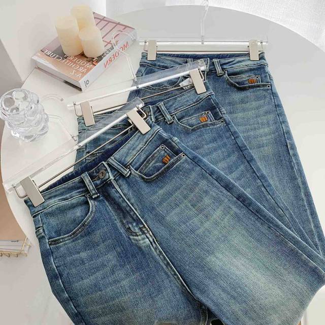 Micro-flare retro jeans for women plus size fat girls mm high-waist slim stretch straight pants pear-shaped body trendy pants