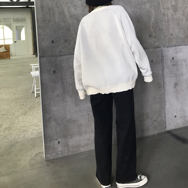 Large -size denim trousers autumn and winter new fat sister mm loose, thin straight -legged wide -leg pants -shaped pants tide
