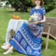 New summer pure cotton silk dress mother's temperament loose casual and fashionable middle-aged and elderly women's skirt